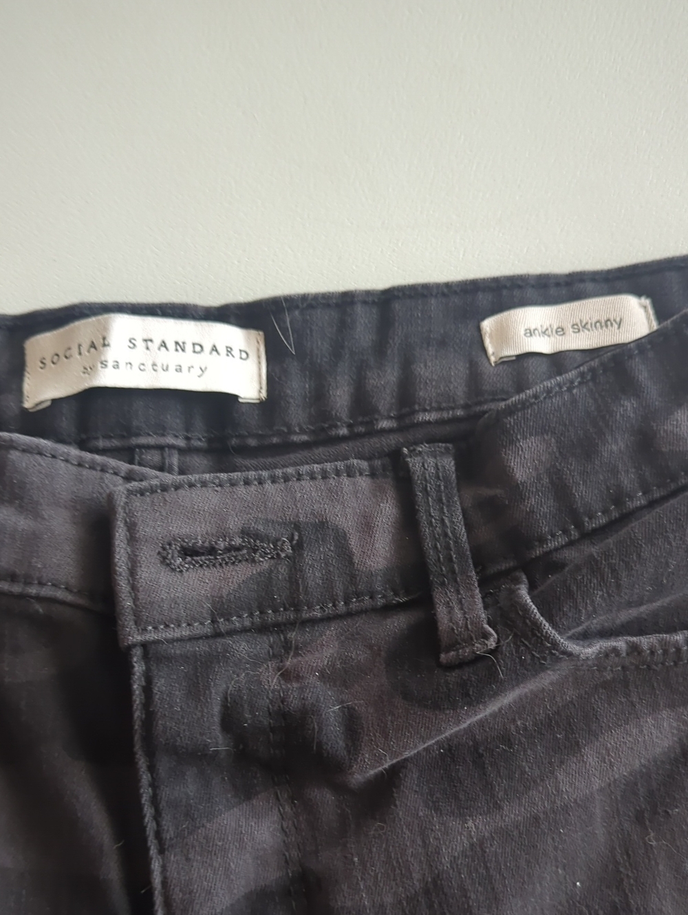 Black Camo Ankle Skinny Jeans
